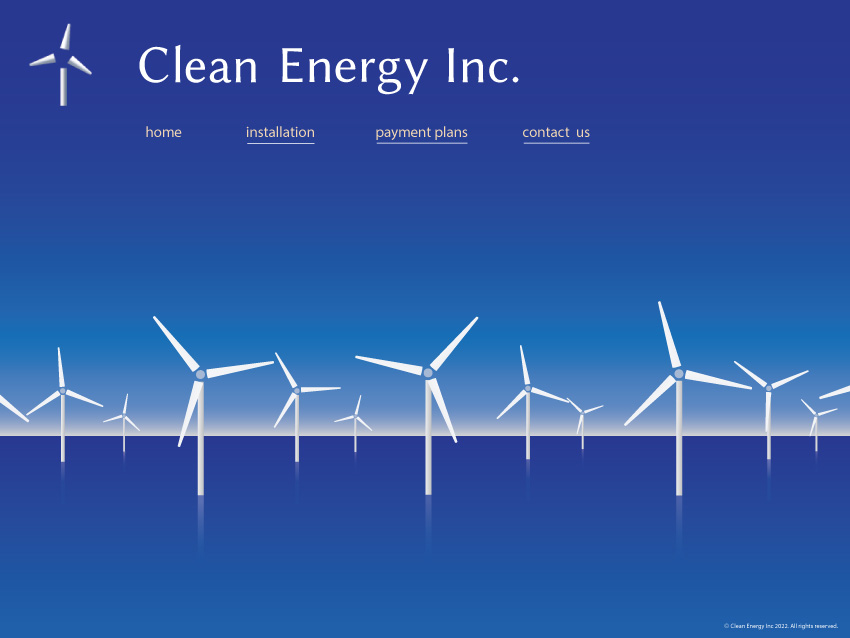 Mockup for fictitious Clean Energy Inc.